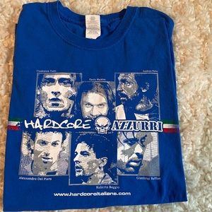 Azzurri Hardcore Italian Soccer Tee Totti, Maldini, Pirlo, Del Piero, Baggio, Bu